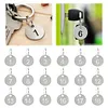 [US Local Warehouse] 25mm Number Tags with Rings 304 Stainless Steel Key ID Tag Hollow Round Metal Numbered Labels 1 To 500 for Restaurant Bar and Cafes