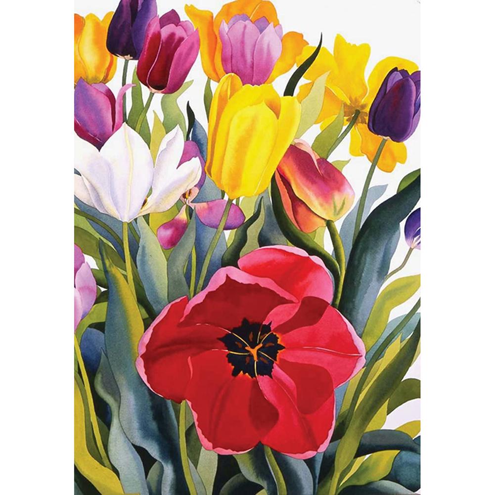

30*40CM Round Drill Diamond Painting-Vibrant Flower, 501 Original