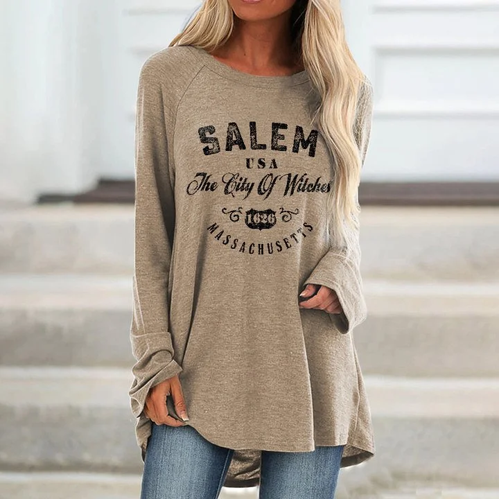 Salem USA The City Of Witch 1626 Massachusetts Printed T-shirt