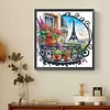 Balcon De Jardin Avec Vue Sur La Tour Eiffel-Peinture Diamant En Forme Sp&eacute;ciale-30*30CM