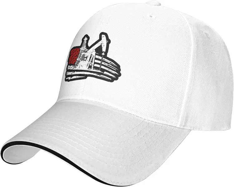 Oilfield Drilling Rig USA Flag Unisex Baseball Caps Adjustable Sandwich Cap Trucker Hat for Men Women Dad