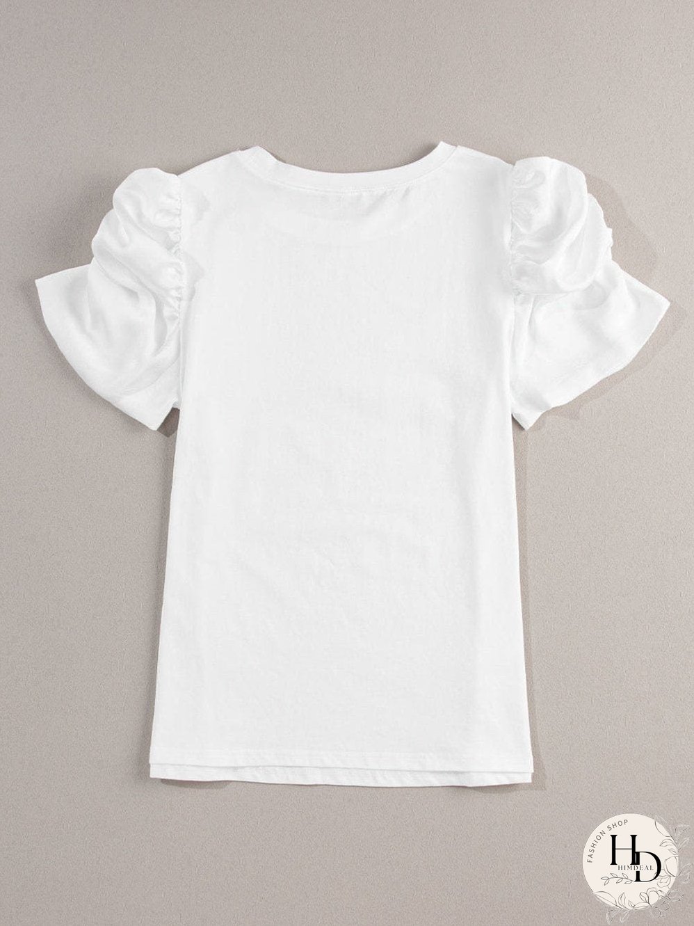 White Puff Sleeve Tee