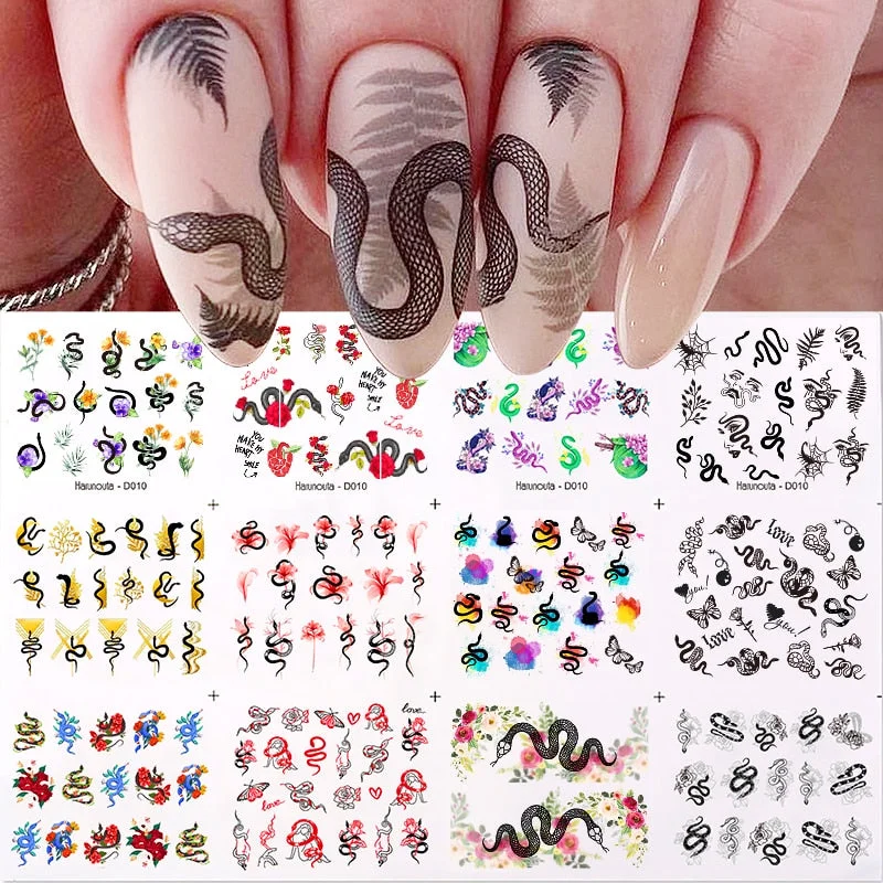 12Pcs/Set Heart Shaped Lips Designs Water Decals English Love Letter Stickers For Nails Nail Art Decoration Sliders Manicure DIY