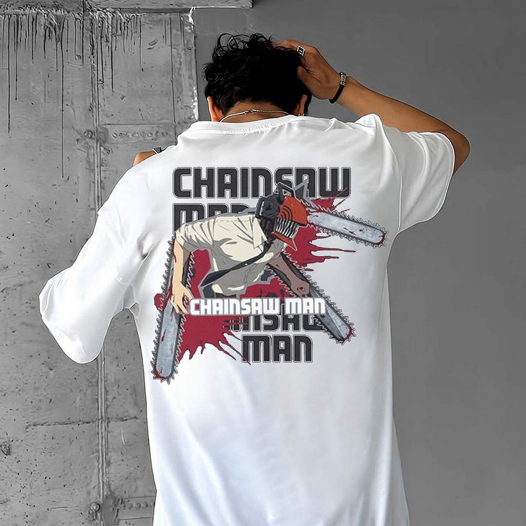 Cowboy Bebop Denji Oversize Printed Men's T-shirt