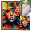 Woman Covering Face With Flowers - 11CT Stamped Cross Stitch 40*60cm/15.75*23.62in