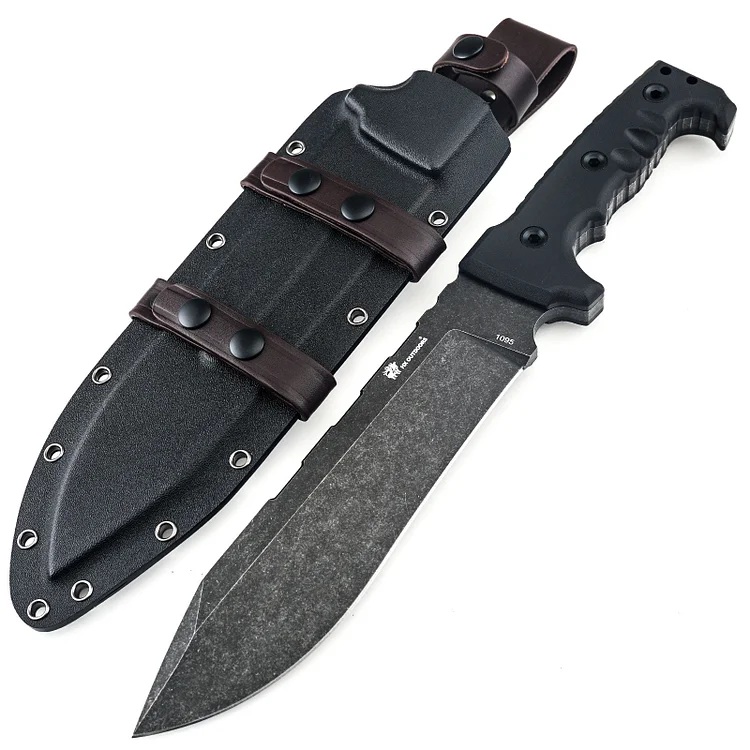 Black Bear 8.46-Inch 1095 High Carbon Steel Fixed Blade Knife with Black G10 Handle