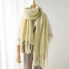 Women's Vintage Mohair Warm Extra Long Tassel Scarf by Inlyline