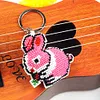 Rabbit Beaded Counted Cross Stitch Ornament Kit Cross Stitch Bead Keychain (B)