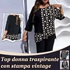 Gioiacombo&trade; Nuovi top larghi con stampa retr&ograve; estiva da donna