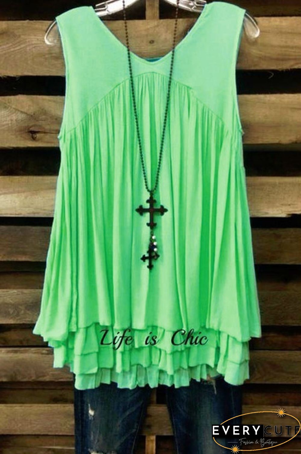 Women's Fashion Sexy Casual Solid Color Sleeveless Tank T-Shirt Top