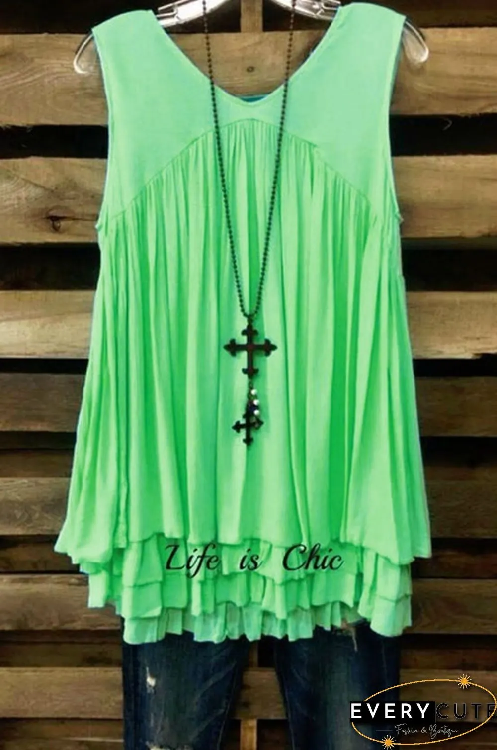 Women's Fashion Sexy Casual Solid Color Sleeveless Tank T-Shirt Top