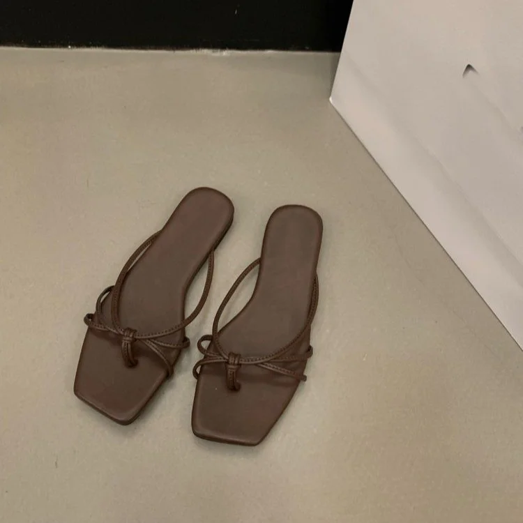 Yyvonne Flat-Bottomed Flip-Flop Fairy Shoes Wear 2025 New Summer Beach Cool Drag Silver Cool Drag