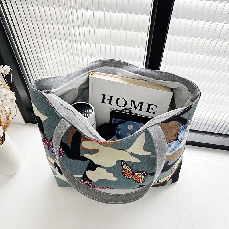 Unisex Cute Animal Smile Face Canvas Shopping Bags