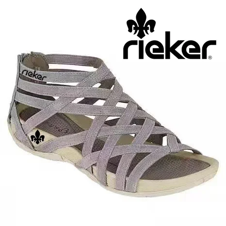 RIEKER@2025 nowe damskie sandały z wiskozy z wzorem w kształcie rybich ust