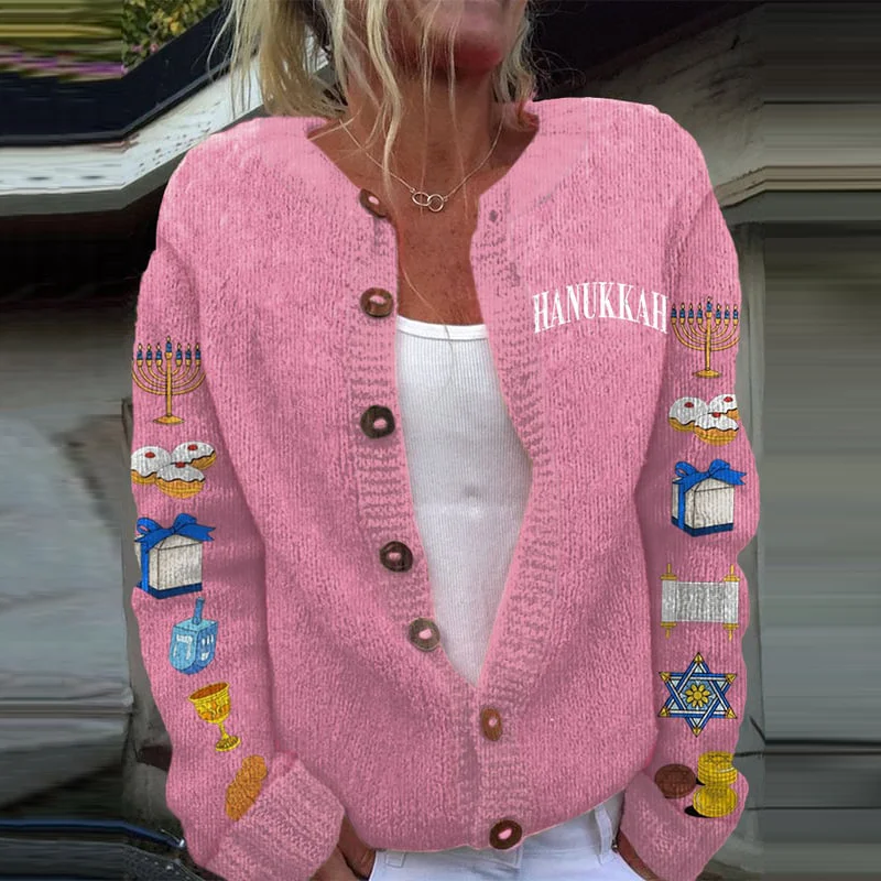 Women's Hanukkah Printed Cozy Sweater