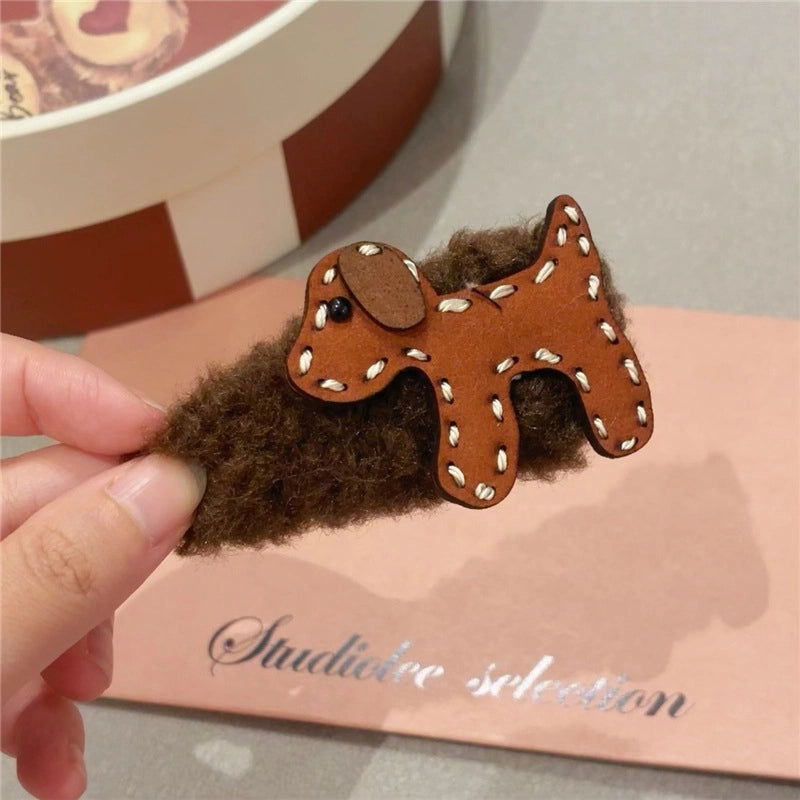 Cute Women’s Dog Plush Hair Clip Hair Claws