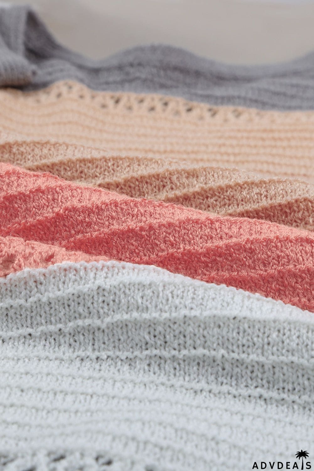 Summer Multicolor Color Block Round Neck Knitted Tank Top