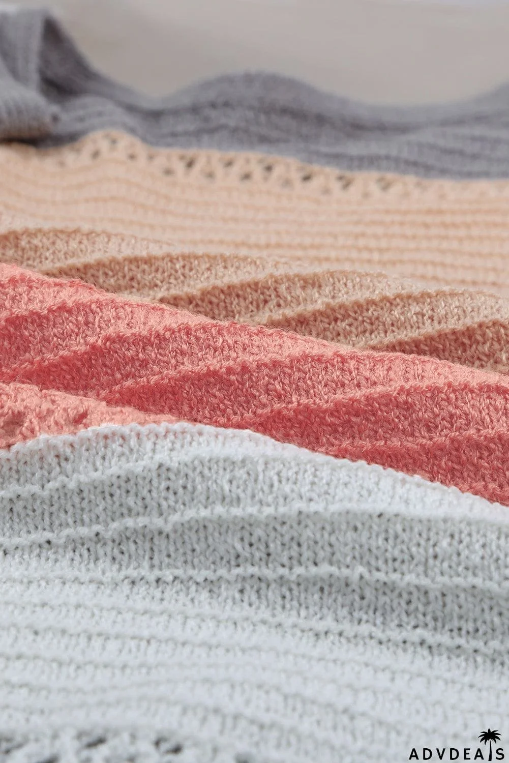 Summer Multicolor Color Block Round Neck Knitted Tank Top