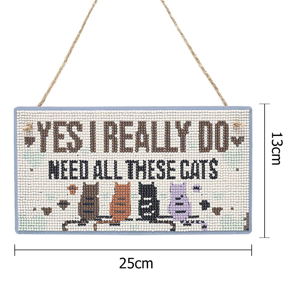 5D DIY Letter Full Drill Hanging Diamond Painting Craft Home Decor (Cats)