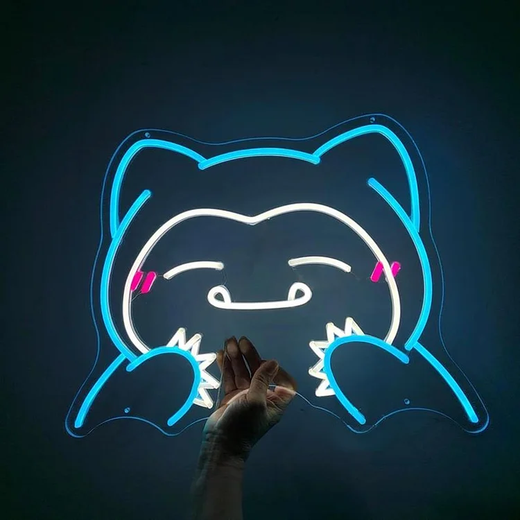 Anime Neon Custom Snorlax01 Neon Sign  Light Indoor Wall Art for Kids Game Room Toy Shop Bar Birthday Gifts