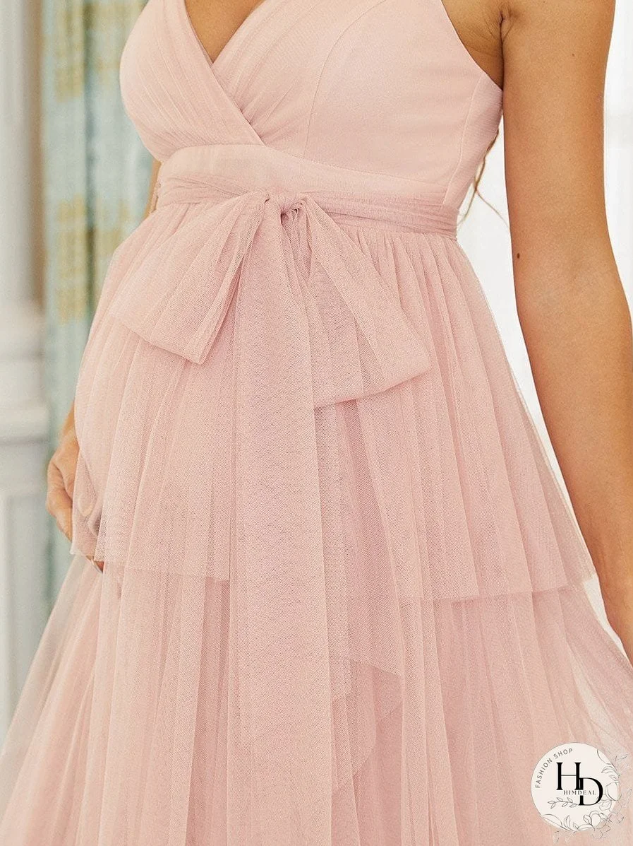 V-Neck Maternity Dress