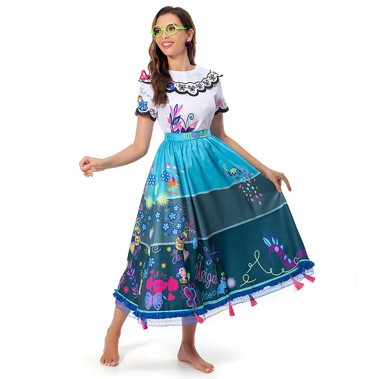 Adult Encanto Mirabel Cosplay Costume Dress Outfits Halloween Carnival Suit