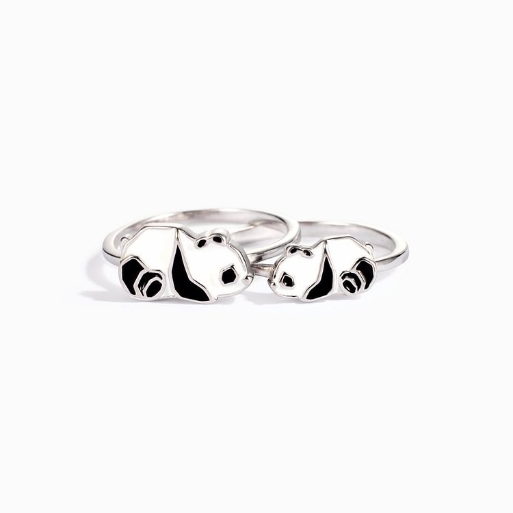 Mother&daughter Together Forever Panda Ring Set