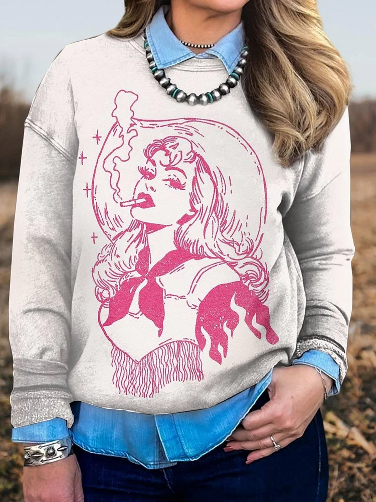 Cowgirl Casual Cotton Sweatshirt