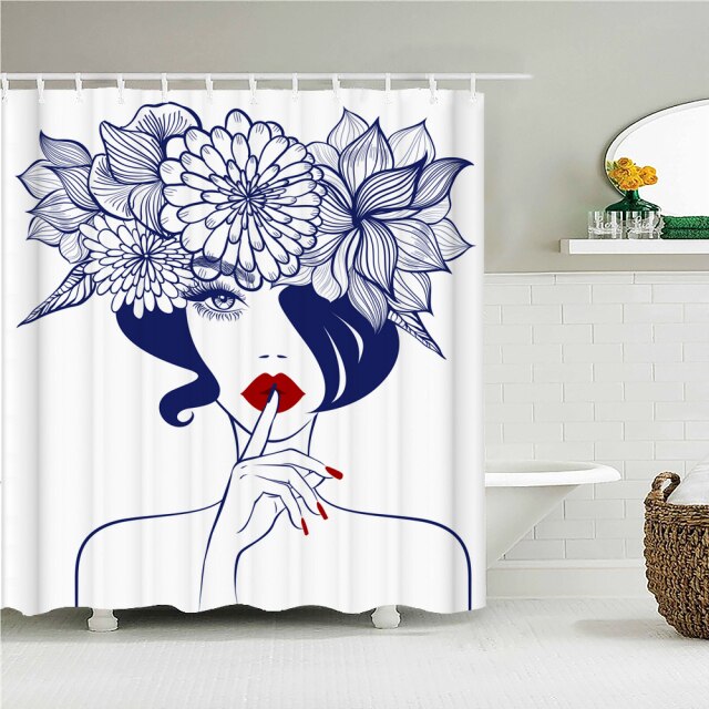

Shower Curtain – Woman Flowers-180*180cm, 501 Original