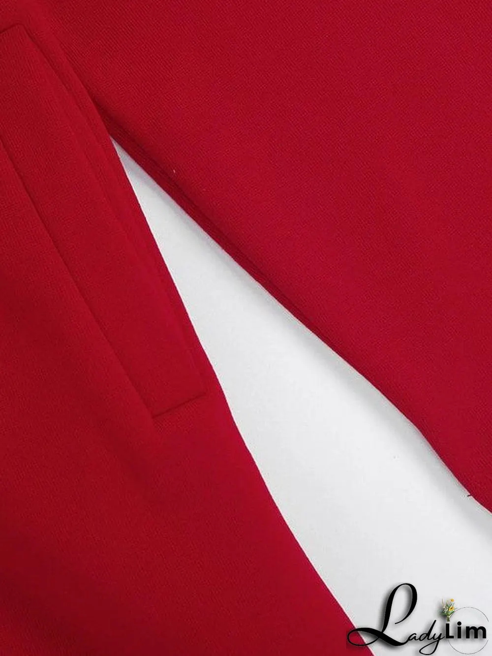 Engine Red Uneven Hem Zippered Hoodie Cardigan