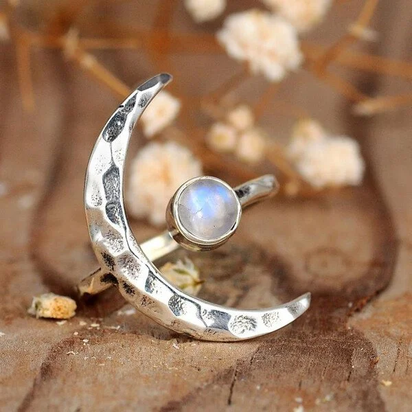 Crescent Moon Adjustable Ring