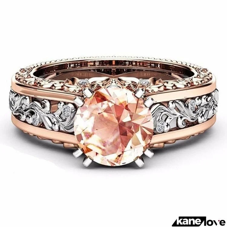 Beautiful 14K Rose Gold Topaz Stone Rings For Her