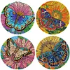 4Pcs napperon papillon en bois - 5d bricolage artisanat vaisselle