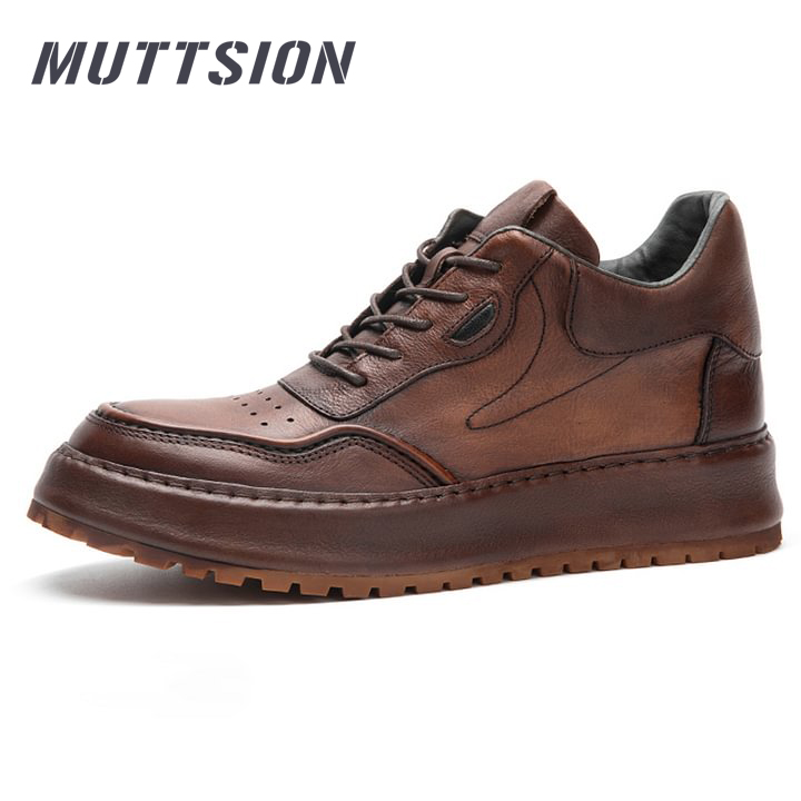 MUTTSION Handemade Retro British Style Trend Thick Sole Sneakers| Martin Boots MUTTSION.COM MUTTSION