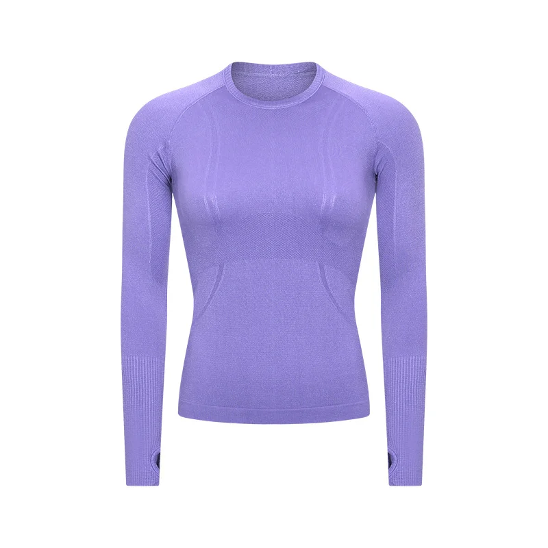 Women's Solid Color Crewneck Long Sleeve Athletic T-Shirt