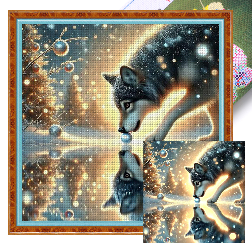 Snow Wolf Full 11CT Pre-stamped Canvas(50*50cm) Cross Stitch