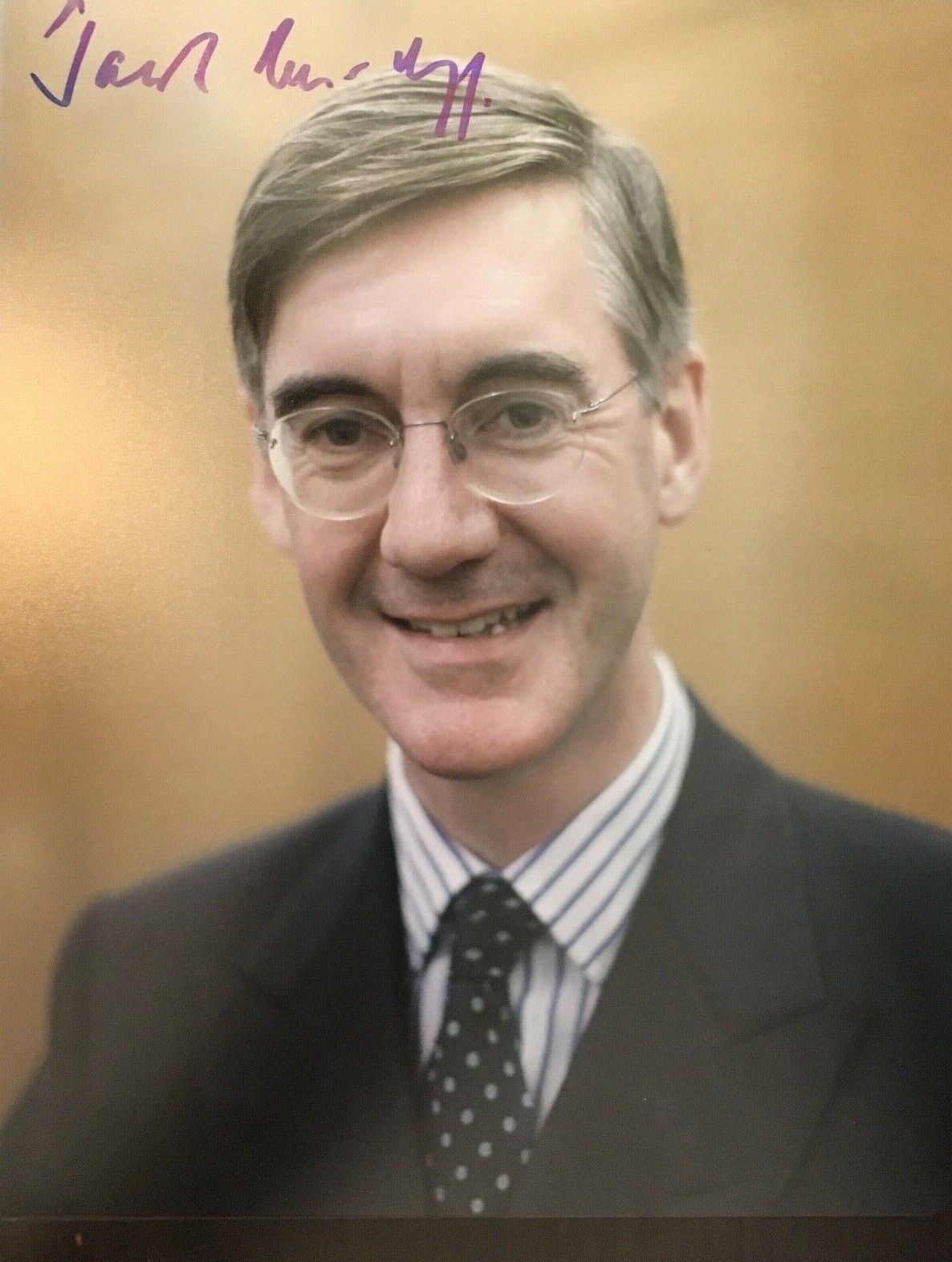 JACOB REES MOGG - LEADING CONSERVATIVE POLITICIAN - EXCELLENT SIGNED Photo Poster paintingGRAPH