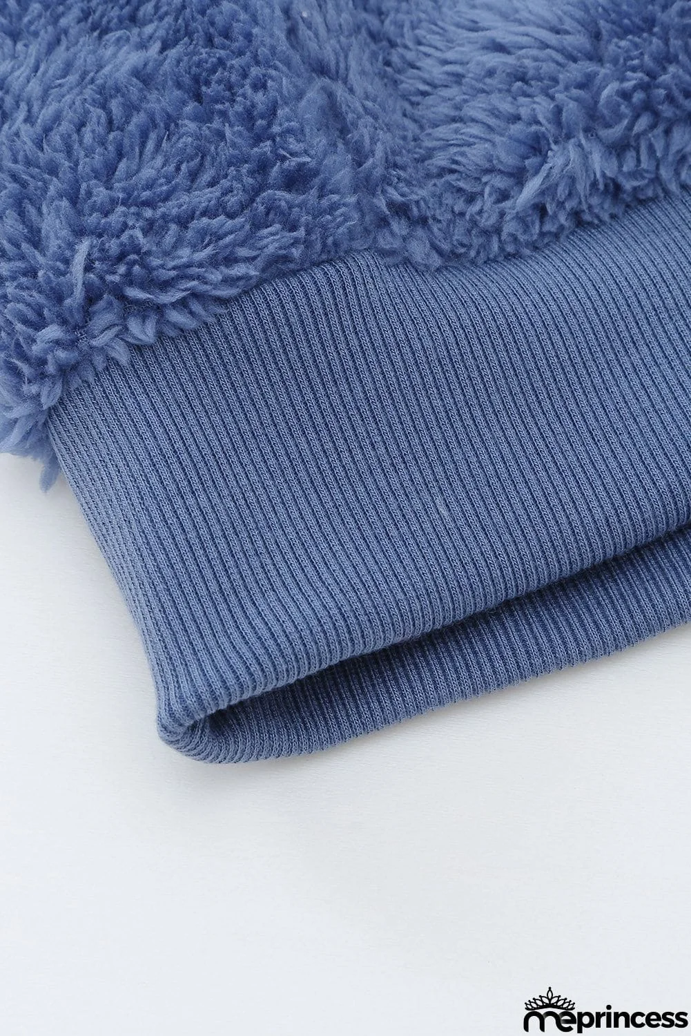 Colorblock Zip Up Sherpa Coat with Hooded