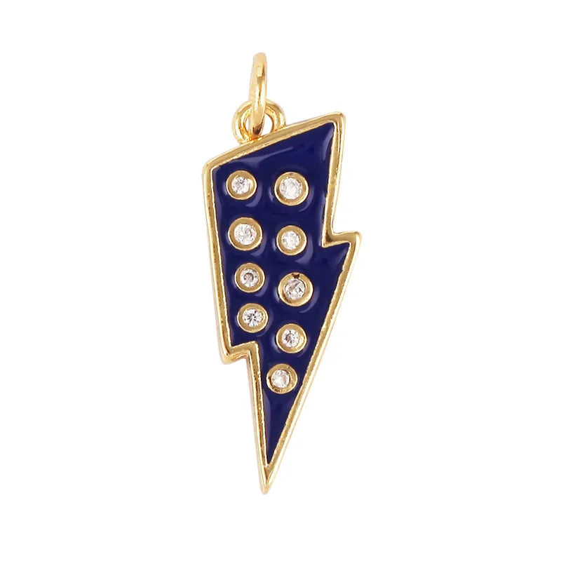 1 Piece 27*7.5mm 6*24mm Copper Lightning Pendant Jewelry Accessories