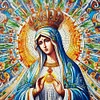 Diamond Painting-DIY Full Round Drill Stained Glass Art Madonna