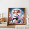 Diamond Painting-DIY Full Round Drill Girl and Dog