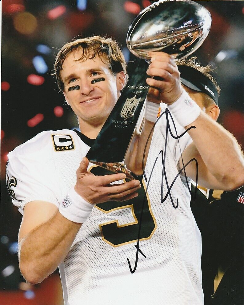 DREW BREES SIGNED NEW ORLEANS SAINTS SUPER BOWL XLIV 8x10 Photo Poster painting! EXACT PROOF!