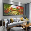 Autumn Colors Of Lotus Pond - 14CT Stamped Cross Stitch 103*58cm/40.55*22.83in