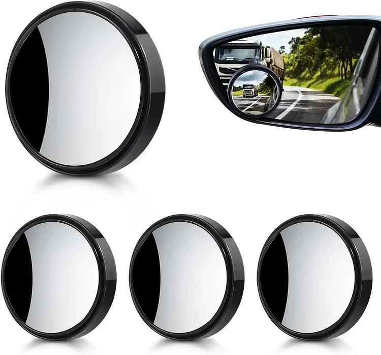 OBTANIM 4 Pack Blind Spot Mirror 2 Inch Angle Adjustable HD Glass Round Car Side Rear View Convex Mirror Accessories with Frame for Car SUV Trucks Motorcycles