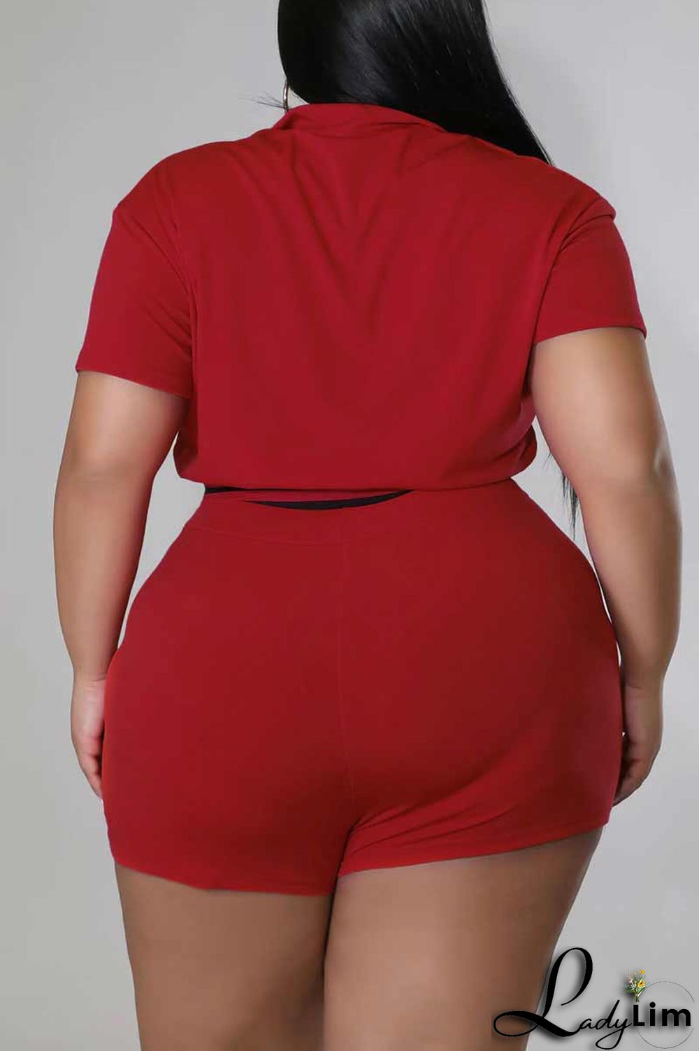 Black Casual Solid Patchwork Zipper Plus Size Two Pieces