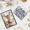 (US Local)Christmas Deer A5 Size Diamond Painting Notebook Set with 4Pcs Bookmark Gift
