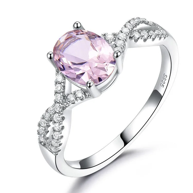 Pink Zircon Ring Silver