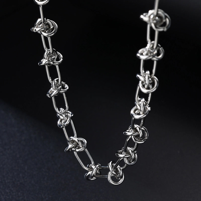 1 Men’s Fashion Casual Silver Stainless Steel Knot Chain
