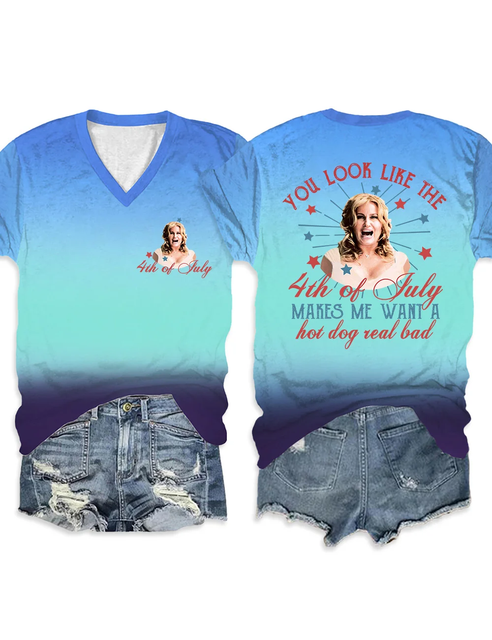You Look Like the 4th of July V-Neck T-Shirt