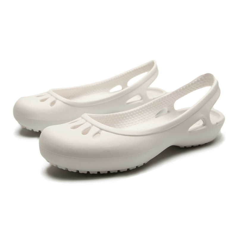 Summer Lightweight Non-Slip Hole Shoes Women's Flat Sandals Nurse Shoes Casual Jelly Beach Shoes Female Waterproof Flip Flops